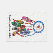 Couverture Polaire Receveur de rêve d'arc-en-ciel d'aquarelle et mots (Devant (Horizontal))