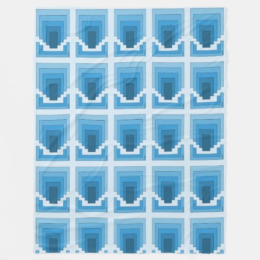 Couverture Polaire Rectangle Abstrait en bleu (Devant)