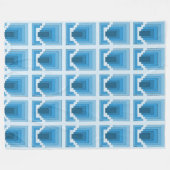 Couverture Polaire Rectangle Abstrait en bleu (Devant (Horizontal))