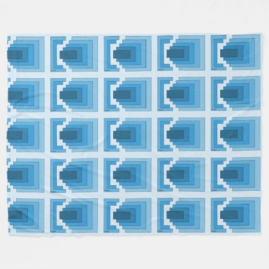Couverture Polaire Rectangle Abstrait en bleu (Devant (Horizontal))