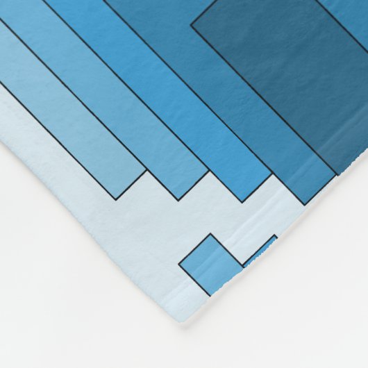 Couverture Polaire Rectangle Abstrait en bleu (Coin)