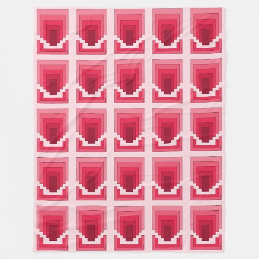 Couverture Polaire Rectangle Abstrait en rouge (Devant)