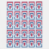 Couverture Polaire Rectangle Abstrait en rouge, blanc et bleu (Devant)