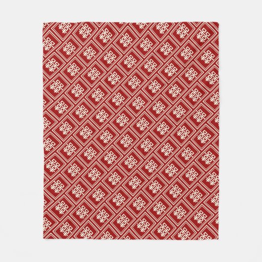 Couverture Polaire Rectangle double bonheur Mariage chinois classique (Devant)