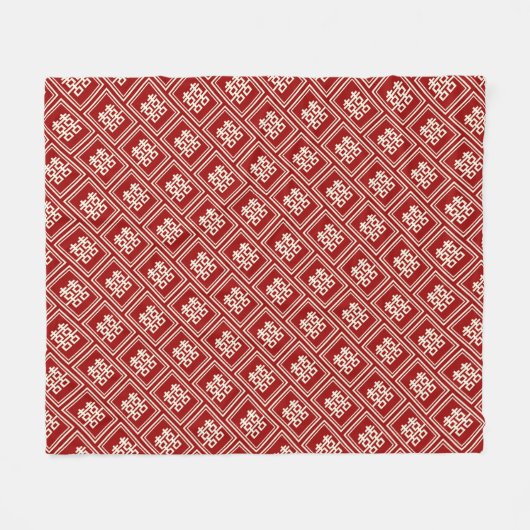Couverture Polaire Rectangle double bonheur Mariage chinois classique (Devant (Horizontal))