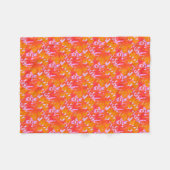 Couverture Polaire Rectangles aléatoires rouges orange rose (Devant (Horizontal))