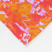 Couverture Polaire Rectangles aléatoires rouges orange rose (Coin)