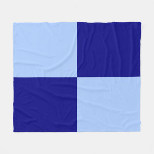 Couverture Polaire Rectangles bleu clair et bleu foncé