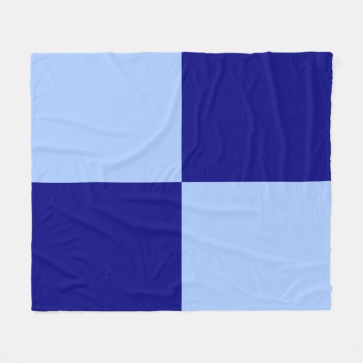 Couverture Polaire Rectangles bleu clair et bleu foncé (Devant (Horizontal))