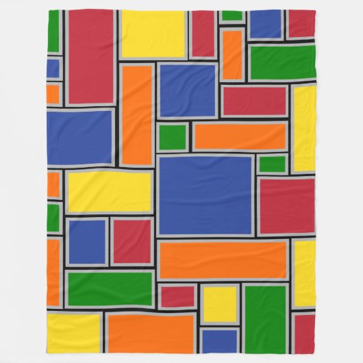 Couverture Polaire Rectangles colorées (Devant)