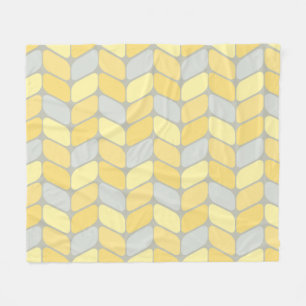 Couverture Polaire Rectangles diagonales vintages gris jaune