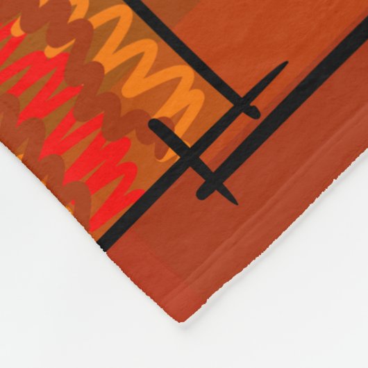 Couverture Polaire Rectangles, motif patchwork, doodle. Surface de re (Coin)