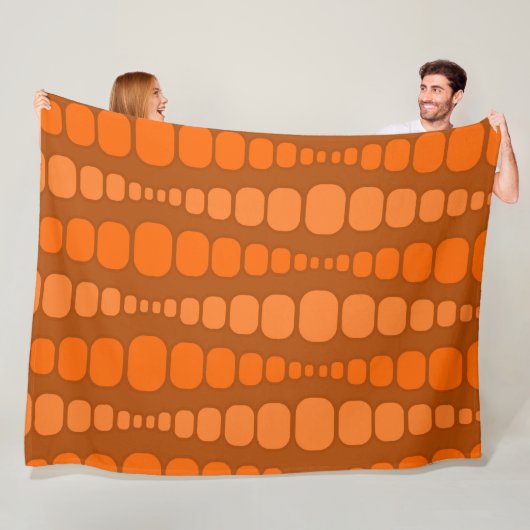 Couverture Polaire Rectangles orange arrondis (En situation)