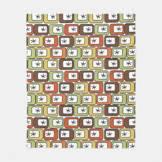 Couverture Polaire Rectangles rétro avec Starbursts (Devant)