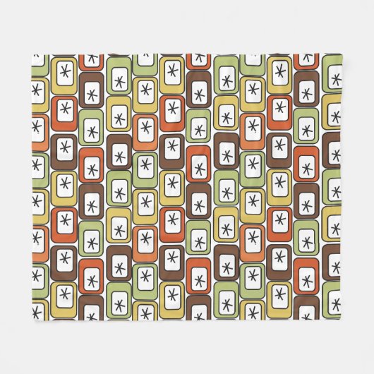 Couverture Polaire Rectangles rétro avec Starbursts (Devant (Horizontal))