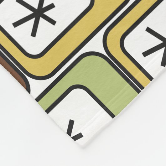 Couverture Polaire Rectangles rétro avec Starbursts (Coin)