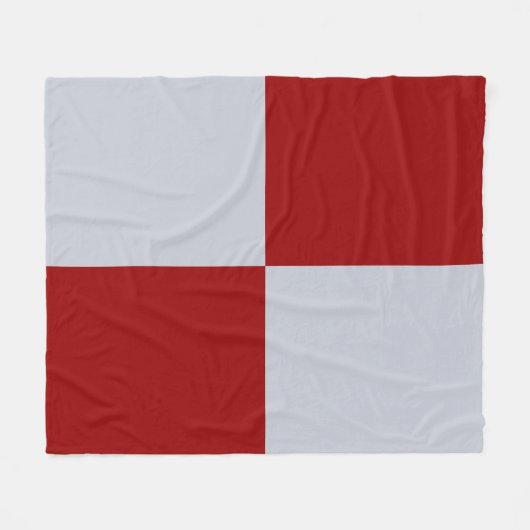 Couverture Polaire Rectangles rouge et gris (Devant (Horizontal))