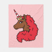 Couverture Polaire Red Afro Unicorn (Devant)