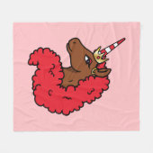 Couverture Polaire Red Afro Unicorn (Devant (Horizontal))
