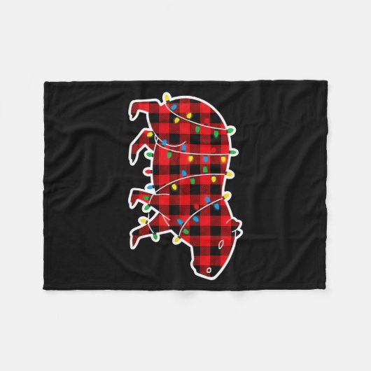 Couverture Polaire Red And Black Buffalo Plaid Capybara Christmas Lig (Devant (Horizontal))
