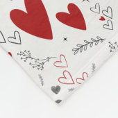 Couverture Polaire Red and Black Doodle Hearts Love (Coin)