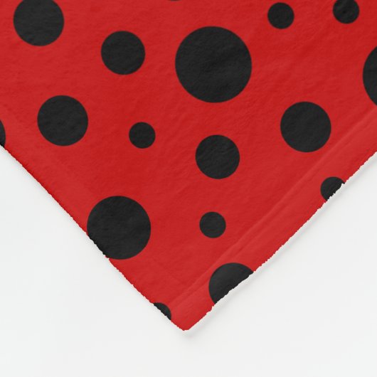 Couverture Polaire Red and black polka dots funny ladybug (Coin)