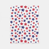 Couverture Polaire Red and Blue Stars, 4th of July, White Background (Devant)