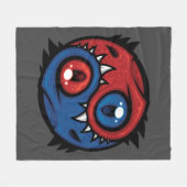 Couverture Polaire Red and Blue Yin Yang Dragons (Devant (Horizontal))
