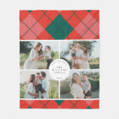 Couverture Polaire Red and Green Plaid Family Photo Christmas (Devant)