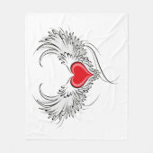 Couverture Polaire Red Angel Coeur avec ailes (Devant)
