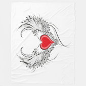 Couverture Polaire Red Angel Coeur avec ailes (Devant)