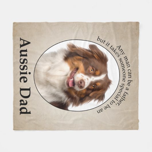Couverture Polaire Red Australian Shepherd Papa (Devant (Horizontal))