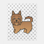 Couverture Polaire Red Australian Terrier mignon chien de dessin (Devant)