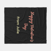 Couverture Polaire Red black happy Valentine's day from name stylish  (Devant (Horizontal))