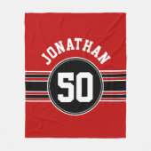 Couverture Polaire Red Black Team Jersey Fan Gear Nom Numéro (Devant)