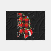 Couverture Polaire Red Buffalo Plaid Christmas Tree Light Bear Pajama (Devant (Horizontal))