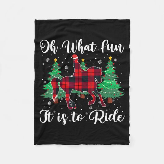 Couverture Polaire Red Buffalo Plaid Horse Oh What Fun It Is To Ride  (Devant)
