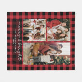 Couverture Polaire Red Buffalo Plaid Merry & Bright Christmas Photo (Devant (Horizontal))