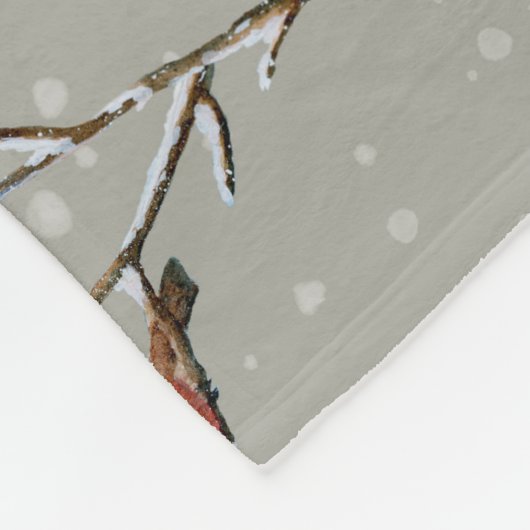 Couverture Polaire Red Cardinal Perched on a Tree Branch Fleece Blank (Coin)