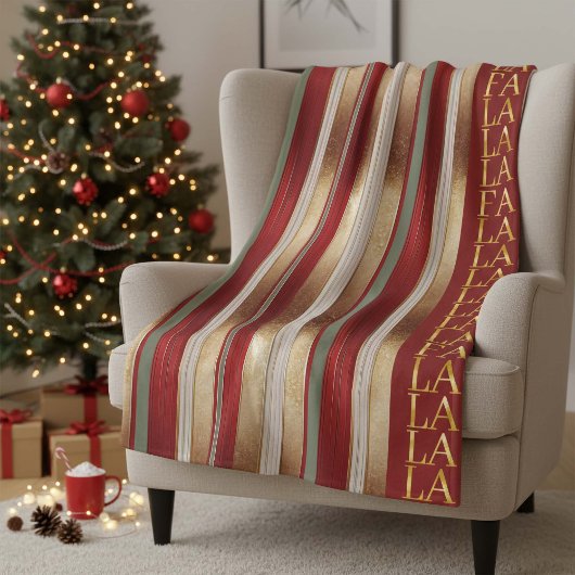 Couverture Polaire Red Christmas Fa La La Motif#27 ID1009