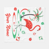 Couverture Polaire Red Christmas Flamant rose Nom fleece (Devant (Horizontal))