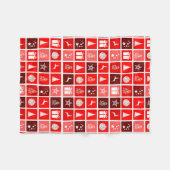 Couverture Polaire Red Christmas Holiday Cute Tree Reinder (Devant (Horizontal))