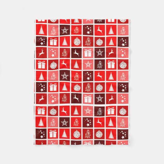 Couverture Polaire Red Christmas Holiday Cute Tree Reinder (Devant)