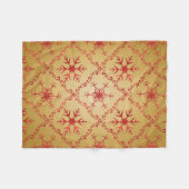 Couverture Polaire Red Christmas Stars on Gold (Devant (Horizontal))