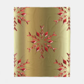 Couverture Polaire Red Christmas Stars on Gold (Devant)