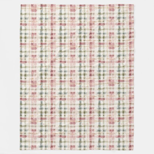 Couverture Polaire Red Cream Plaid Stripes Birthday (Devant)