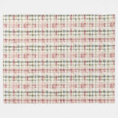 Couverture Polaire Red Cream Plaid Stripes Birthday (Devant (Horizontal))