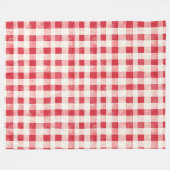 Couverture Polaire Red Cream Plaid Stripes Birthday (Devant (Horizontal))