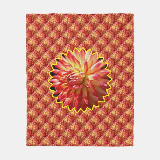 Couverture Polaire Red Dahlia Flower Nature Pattern  (Devant)