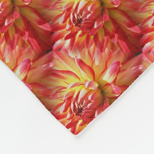 Couverture Polaire Red Dahlia Flower Nature Pattern  (Coin)